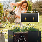 Steel Planter 36" x 12" x 16" Metal Rectangle Outdoor Planter Black Powder - Image 4