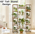 Bamworld Large Plant Stand Indoor Tall Plant Shelf Outdoor Corner Plant Holder - Image 2