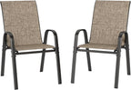 PHI VILLA Patio Chairs Set of 2, Outdoor Stackable Dining Chairs by PHIVILLAThepioneerofcomfortablehouseholdsupplies