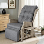 Outdoor Recliner with Adjustable Back and Footrest, Patio 150° Lay Flat - Image 7