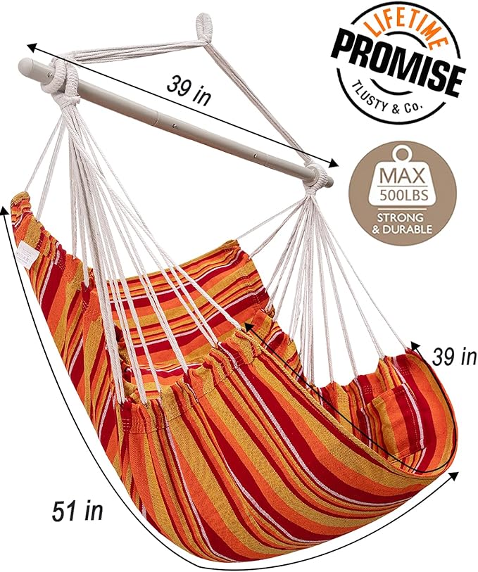Miztli Hammock Chair with Hanging Chair Cover – Max 500 Lbs, Steel Spreader Bar - Image 5