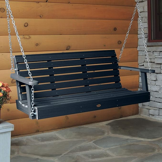 Highwood Weatherly Porch Swing 5 Feet, Federal Blue - Image 2