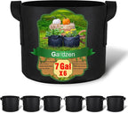 Gardzen 6-Pack 7 Gallon Grow Bags, Aeration Fabric Pots by Gardzen