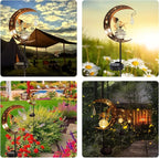 LICKLIP Moon & Fairy Garden Solar Stake Light Outdoor, Crackle Glass Globe - Image 2