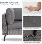 LAUSAINT HOME Outdoor Patio Furniture, 7 Piece Outdoor Sectional Sofa PE Rattan - Image 3