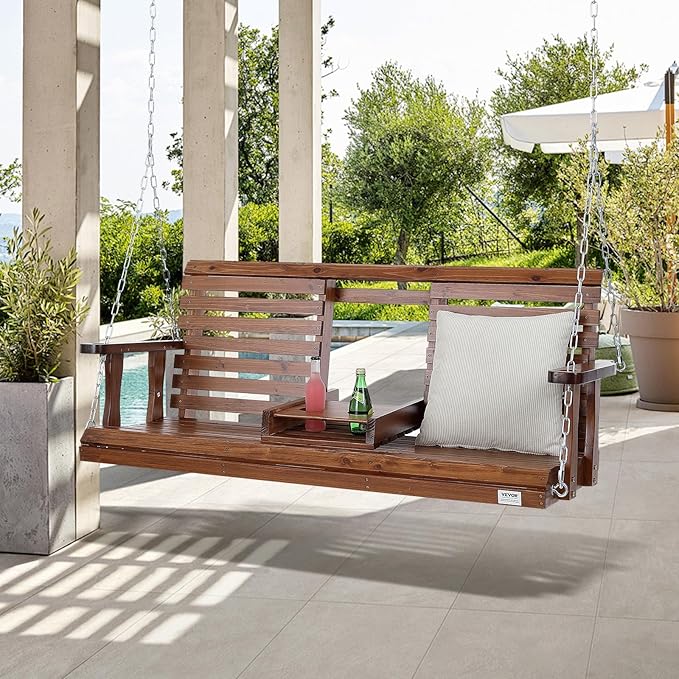 VEVOR Wooden Porch Swing 5 ft, Patio Bench Swing - Image 8