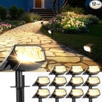 Solar Spot Lights Outdoor IP67 Waterproof 12 Pack, 63 LED 3 Modes Solar by Unknown