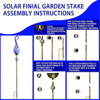 Garden Solar Lights Outdoor, Decorative LED Pearlized Glass Spiral Garden Stake - Image 7