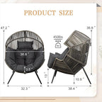 Vongrasig Outdoor Wicker Egg Chair PE Rattan Chair - Image 3