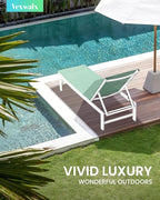 Outdoor Lounge Chairs Set of 2, Aluminum Patio Chaise Lounge Chairs - Image 2