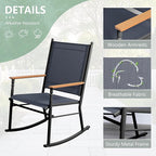 Shintenchi 2 Pcs Outdoor Rocking Chairs Set, Upgraded High Back Patio Rocking - Image 4