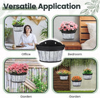 Layhit 6 Pcs Wall Hanging Planters Outdoor Pot Planter Wine Barrel Planter - Image 3