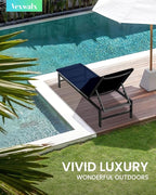 Outdoor Lounge Chairs Set of 2, Aluminum Patio Chaise Lounge Chairs - Image 2