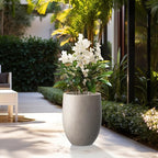 Kante 21.7 Inch Tall Concrete Planter, Large Indoor Outdoor Plant Pot - Image 3