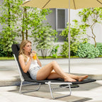 Outsunny Folding Chaise Lounge Chair, Pool Sun Tanning Chair, Outdoor Lounge - Image 8