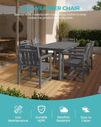 Outdoor Rectangle Dining Table, Heavy-Duty HDPE Table - Image 4