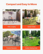 VEVOR Outdoor Patio Dining Table, 41 inch Round Wood-Like Steel Slat Backyard - Image 7