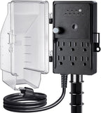 SURAIELEC Outdoor Power Stake Light Timer, Dusk to Dawn, 6 Electrical Outlet by SURAIELEC