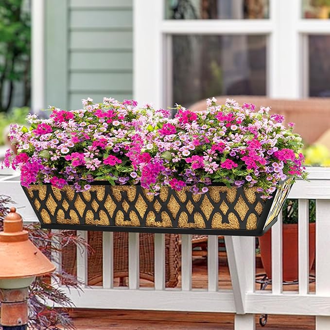 6 Pack 24 Inch Window Boxes Planters Railing Planter Box - Image 4