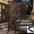 Metal Privacy Screen Outdoor 6FT – Freestanding Laser Cut Steel Garden Divider - Image 9