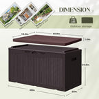 Greesum 100 Gallon Resin Deck Box Large Outdoor Storage - Image 4