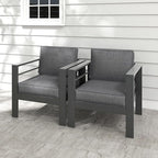 Kiss the Water Outdoor Patio Metal Furniture Chair, Deep Seating Patio Couch - Image 8