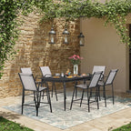 HOMREST Outdoor Bar Height Stools Set of 6, High Back Patio Chairs - Image 4