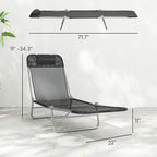 Outsunny 2 Piece Folding Chaise Lounge Chairs, Pool Sun Tanning Chairs - Image 7