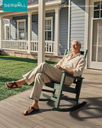 SERWALL Oversized Outdoor Rocking Chair Set of 4, HDPE Rocker - Image 2