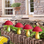 Solar Mushroom Lights Garden Decor 8 Red Crack Mushrooms Outdoor Decor Stake - Image 4
