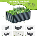 4x2x2FT Galvanized Raised Garden Bed, Galvanized Planter Boxes Outdoor - Image 4