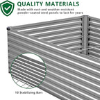 12x4x2FT Galvanized Raised Garden Bed Kit, Vegetable Plant Boxes-Rectangle - Image 8