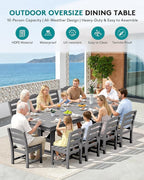SERWALL Outdoor Dining Table, All Weather HDPE Outdoor Furniture - Image 6