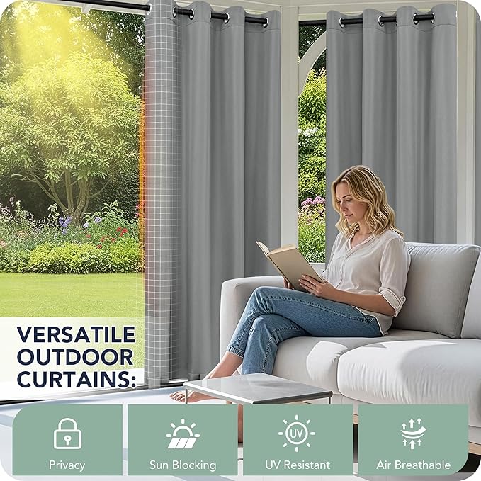 Outdoor Curtains for Patio Waterproof 6 Panels - Image 3
