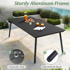 83" Patio Outdoor Dining Table for 6-8, Weather-Resistant Wood-Grain Top - Image 5