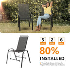 VINGLI Patio Chairs Set of 8 – Stackable Outdoor Dining Chairs - Image 8