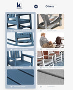 KINGYES Oversized Outdoor Rocking Chair Set of 4, High Density Polyethylene - Image 6