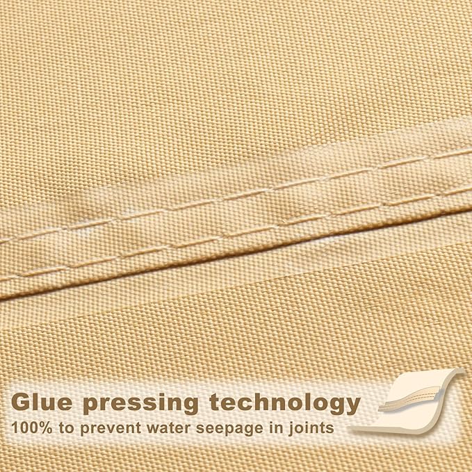 SUNNY GUARD Waterproof Sun Shade Sail 4' x 10' Sand Rectangle UV Block Sunshade - Image 3