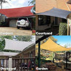 KANAGAWA Sun Shade Sail Curved 24'X24' Rust Red Rectangle Outdoor Shade Cover - Image 4