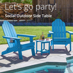 LUE BONA Adirondack Outdoor Side Table, 2-Tier Blue HDPS Patio End Table - Image 4