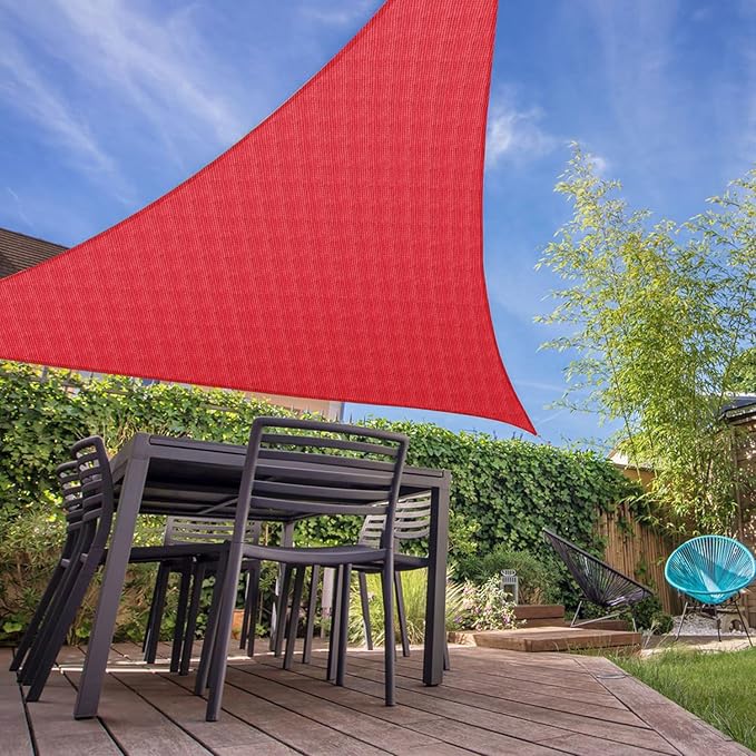 E&K Sunrise 10' x 10' x 10' Sun Shade Sail Triangle Canopy Shade Cover UV Block - Image 7