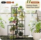 Bamworld Black Plant Stand Indoor Outdoor Corner Plant Shelf 54.7" Tall Plant - Image 3