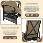 Oakcloud Adjustable Outdoor Lounge Chair Metal Patio Relaxing Recliner Chair Set - Image 5