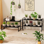 Garden 4 you 2 Tier Metal Plant Stand Outdoor Indoor Waterproof, Stackable - Image 5