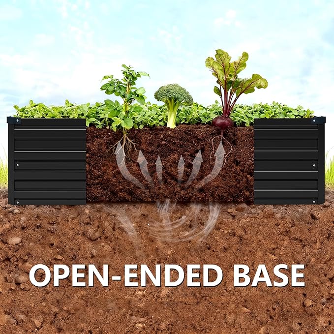 Vengarus 2 Pack 12x4x1FT Galvanized Raised Garden Bed Kit, Outdoor Metal - Image 4