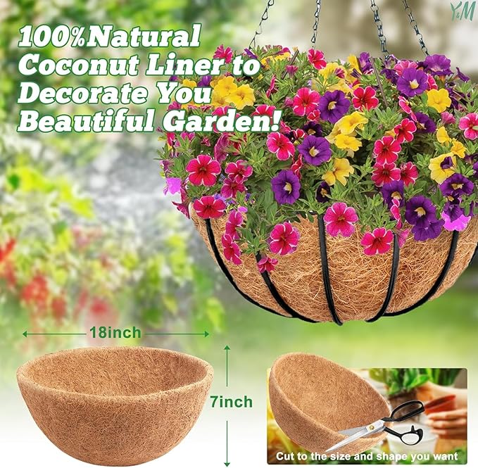 Y&M 2pcs 18“ Round Coconut Fiber Liner - Image 2