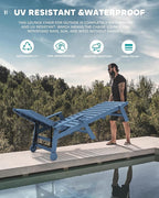 SERWALL Patio Chaise Lounge Chair Set of 4, 5 Positions Adjustable Poly Outdoor - Image 6