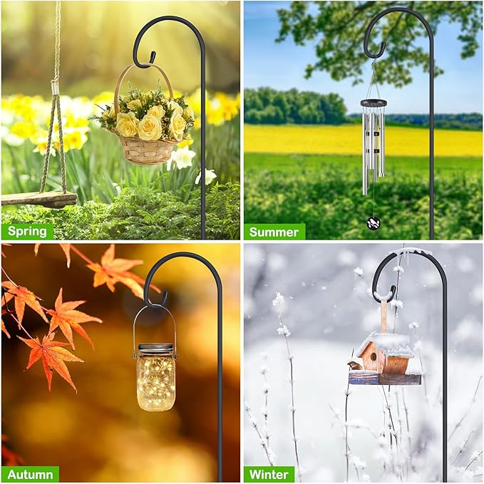 FEED GARDEN Adjustable 32 Inch Shepherd Hooks Rust Resistant Steel Shepard Hooks - Image 4