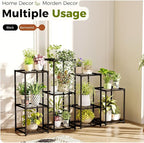 Bamworld Plant Stands Indoor 4 Sets Plant Shelves Outdoor Metal Plant Holder - Image 2