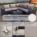 Kullavik 9 Pieces Outdoor Patio Furniture Set, PE Wicker Rattan Sectional Sofa - Image 6